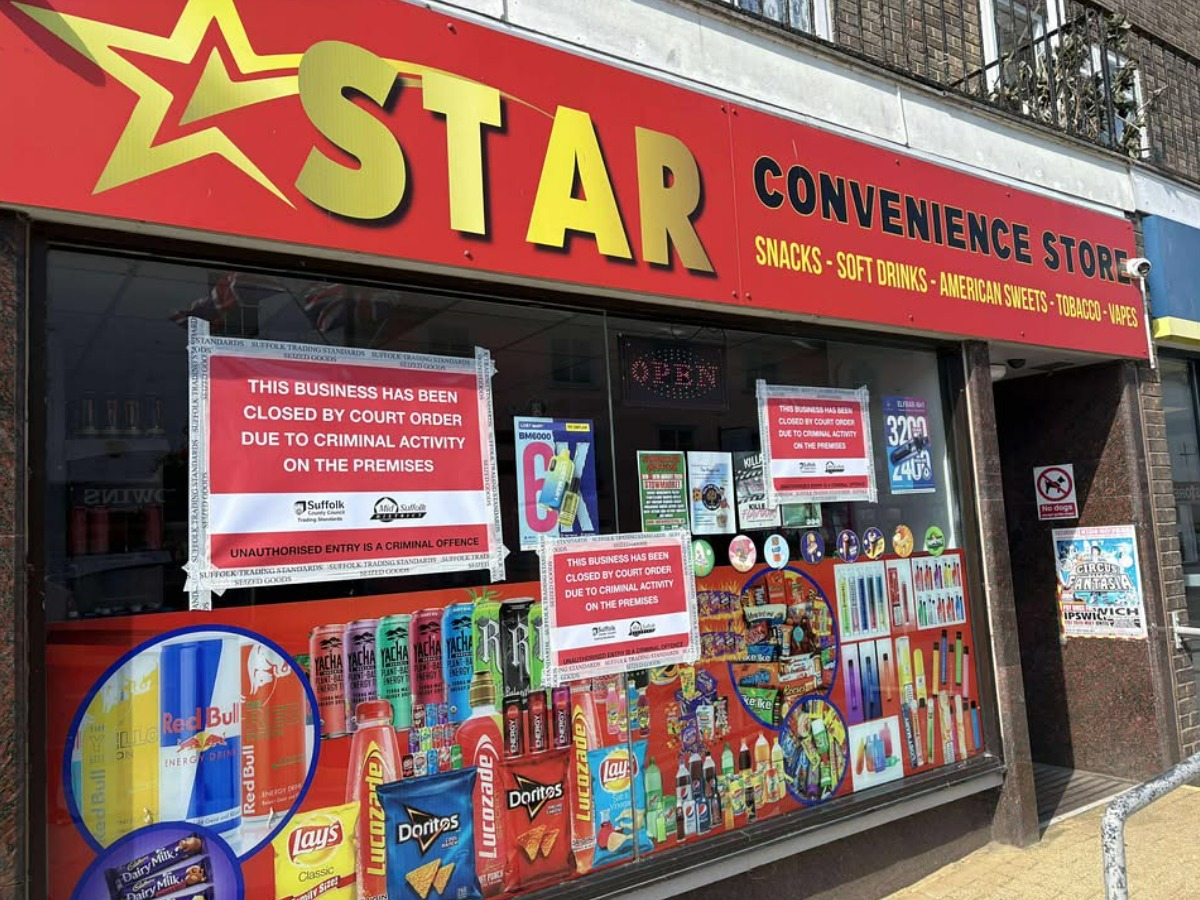 Star Convenience Store in Stowmarket with closure order secured by Suffolk Trading Standards and Mid Suffolk District Council