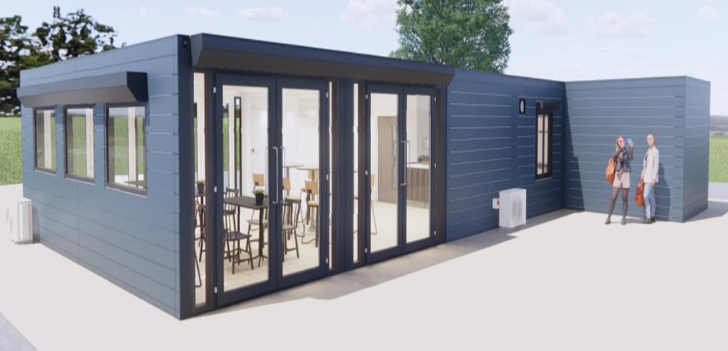 A CGI of the proposed new Belle Vue Park cafe and toilets