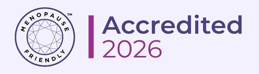 Menopause Friendly 2026 accreditation badge