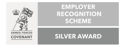 Armed Forces Covenant Employer Recognition Scheme Silver Award accreditation badge