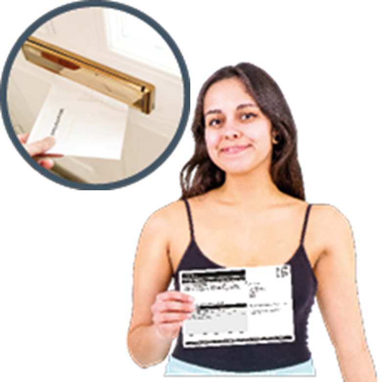 Image of a poll card arriving